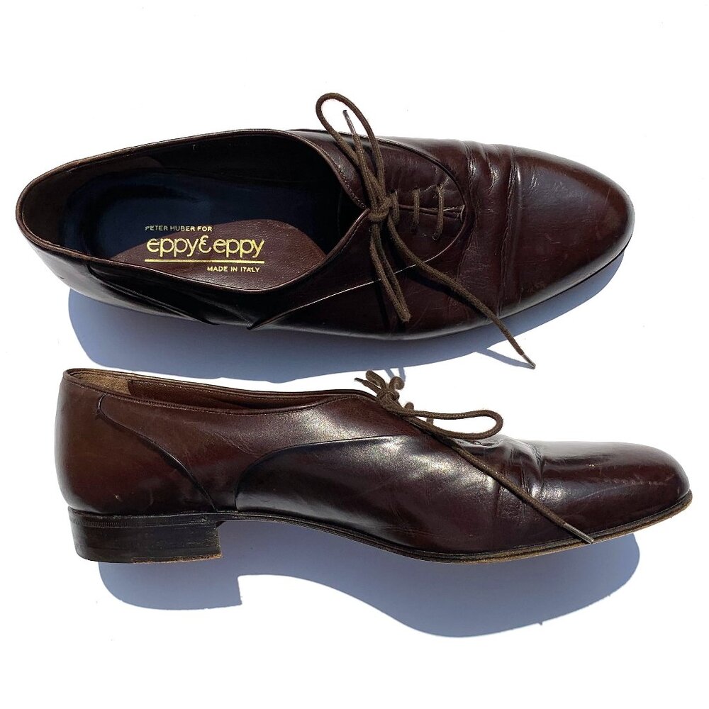 Peter Huber Men’s Brown Leather Lace-Up Dress Shoes 10.5